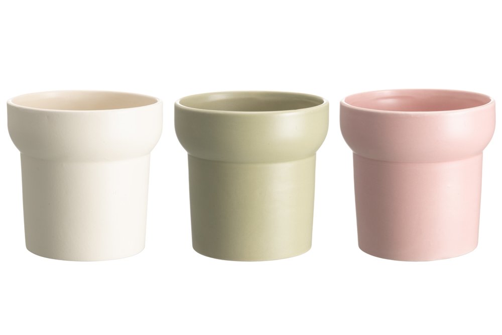 Kambarinis keraminis vazonas 4Living Jolene, baltos sp., 13 x 13 x 12,5 cm.