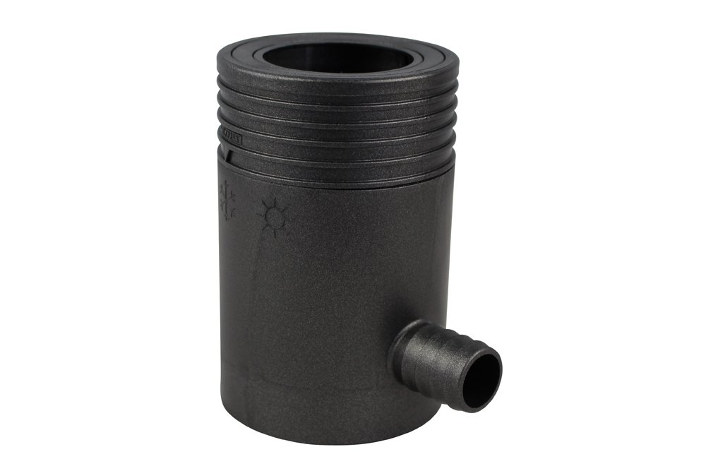 Lietaus rinktuvas su filtru MARELEY, perpildymo stabdžiu ir žarnos jungtimi, matmenys 53 x 75 mm, metalinio antracito spalvos, 361338
