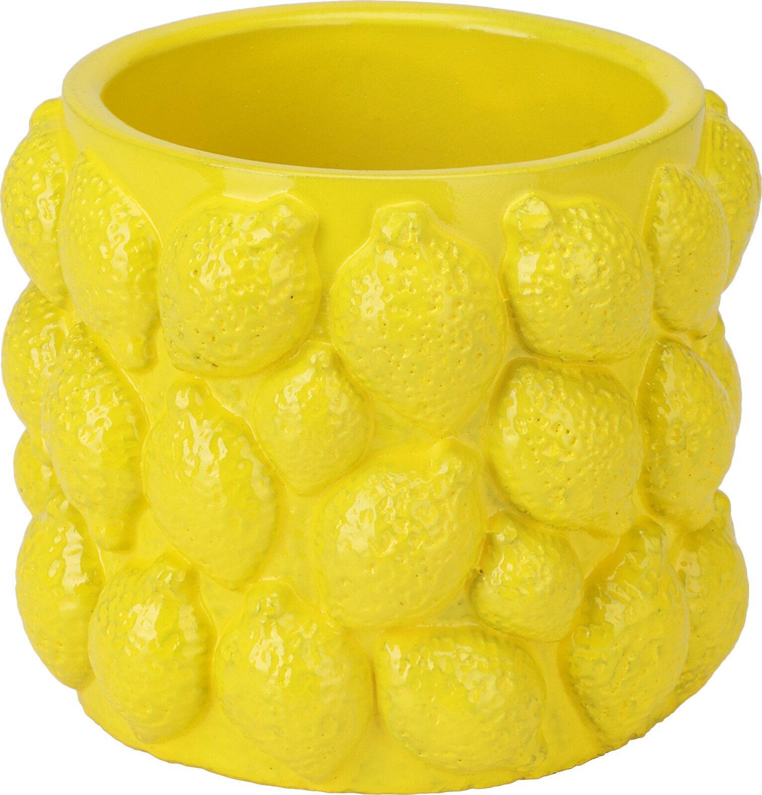 Kambarinis keraminis vazonas Citrina, geltonos sp., 11,5 x 11,5 x 10,5 cm.