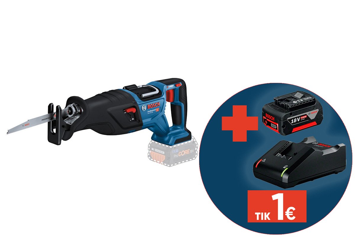 Akumuliatorinis tiesinis pjūklas BOSCH Professional GSA, 18V-28 SOLO, 18V, 28 mm, 06016C0000, be akumuliatoriaus ir kroviklio