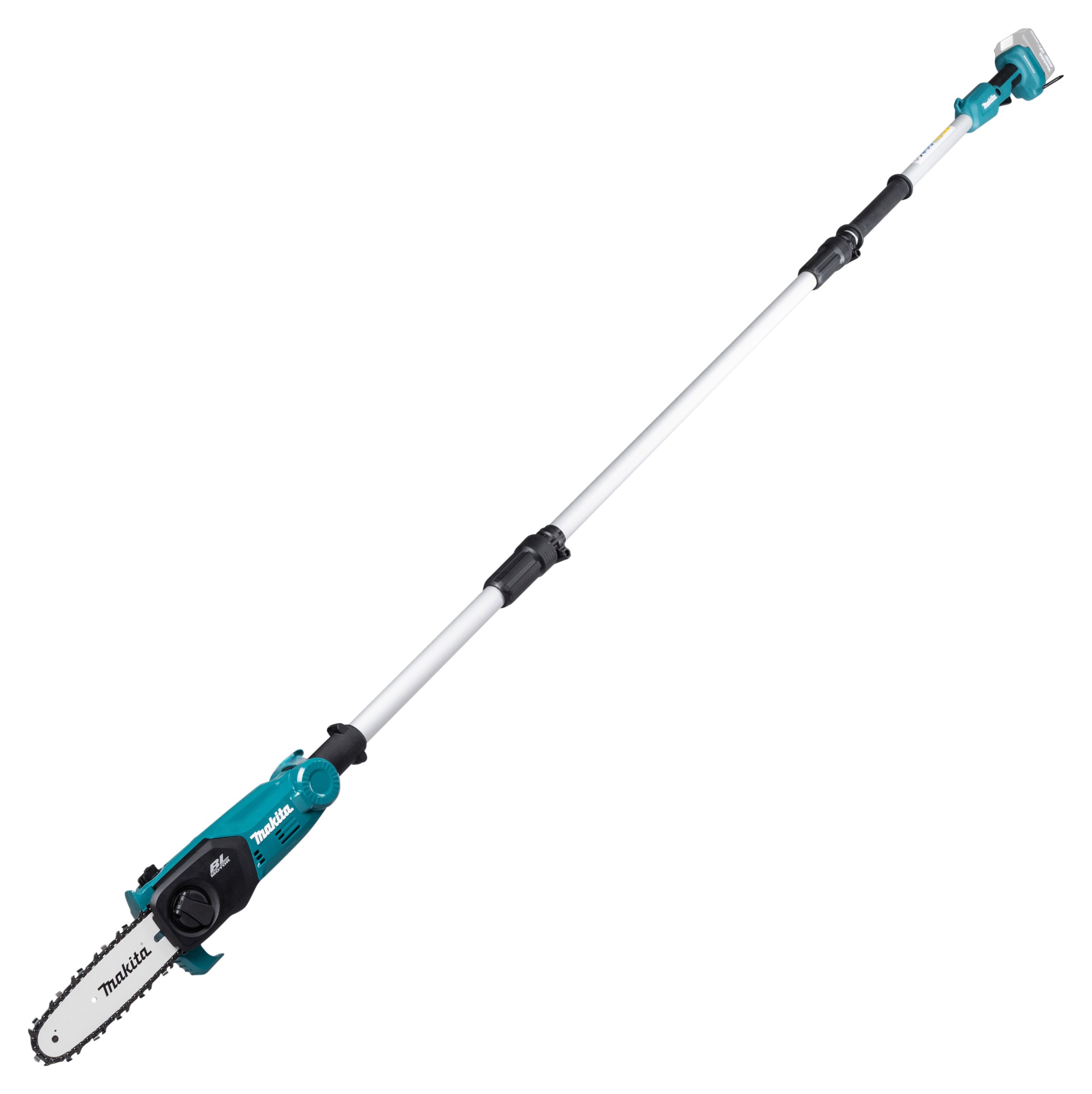 Akumuliatorinė teleskopinė aukštapjovė MAKITA DUA200Z, 18 V, darbinis plotis 20 cm, telesk. kotas iki 2,5 m, svoris 2,5 kg, be baterijos ir pakrovėjo