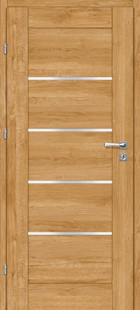 Laminuotos vidaus durys su užlaida VOSTER Vinci 10, kairinės, spl. Caramel oak, 2030x844x40 mm