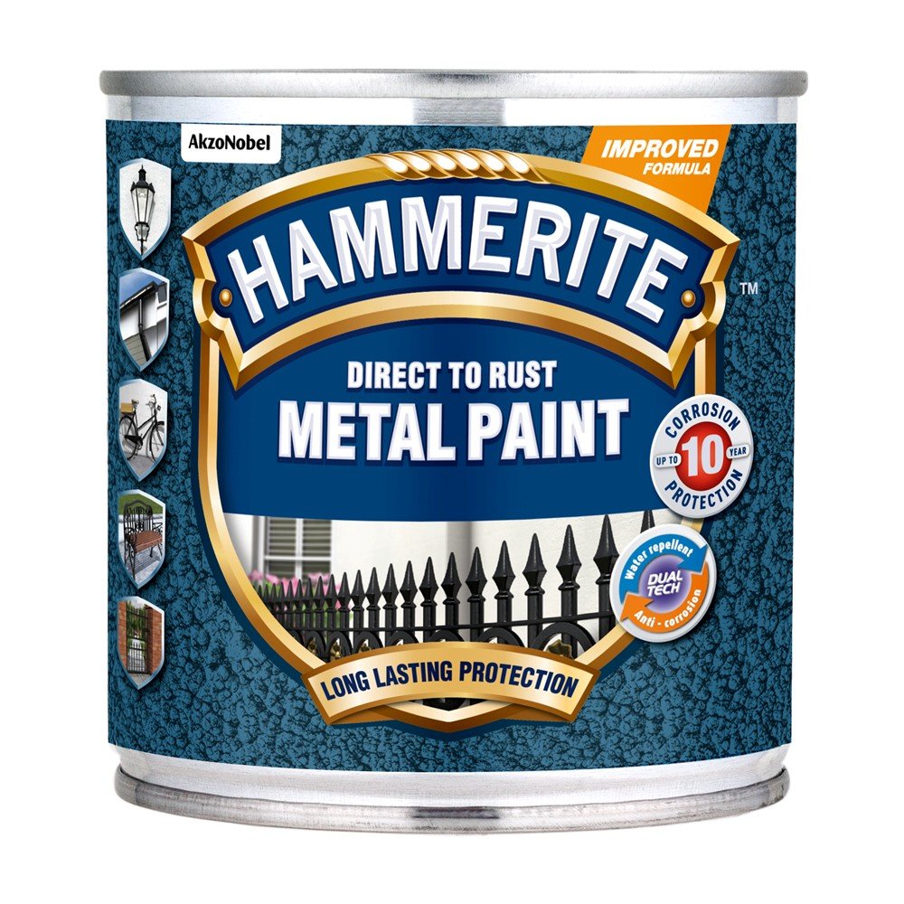 Antikoroziniai dažai HAMMERITE Hammered Finish, 250 ml, pilkos sp., kaldinto metalo efekto