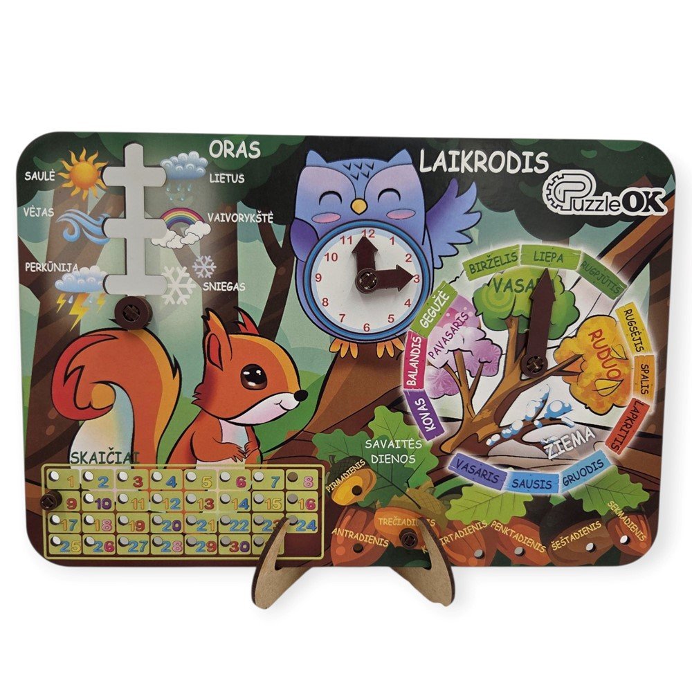 Medinis kalendorius PUZZLEOK, metų laikai