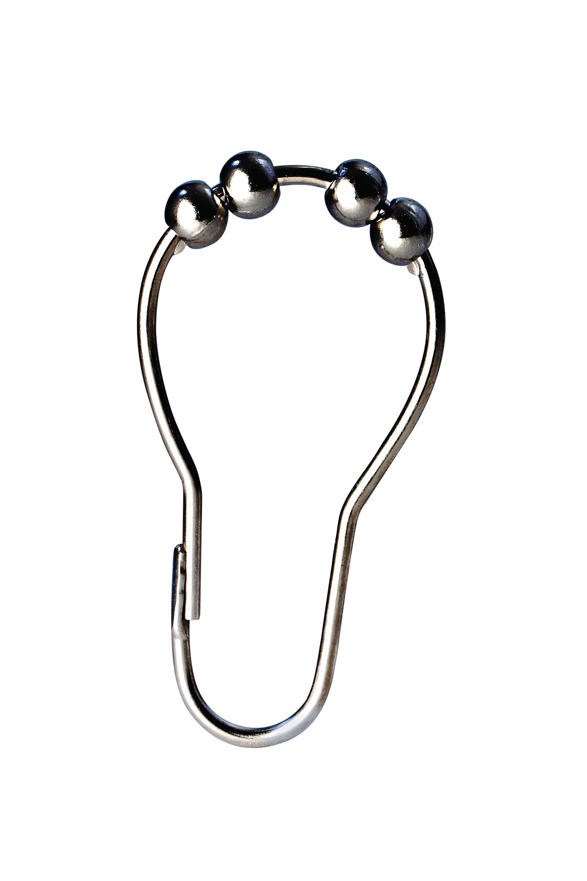 Žiedai vonios užuolaidai RIDDER VILLACH, blizgus chromas, su ratukais, geležis, 1pak./ 12 vnt., 49550