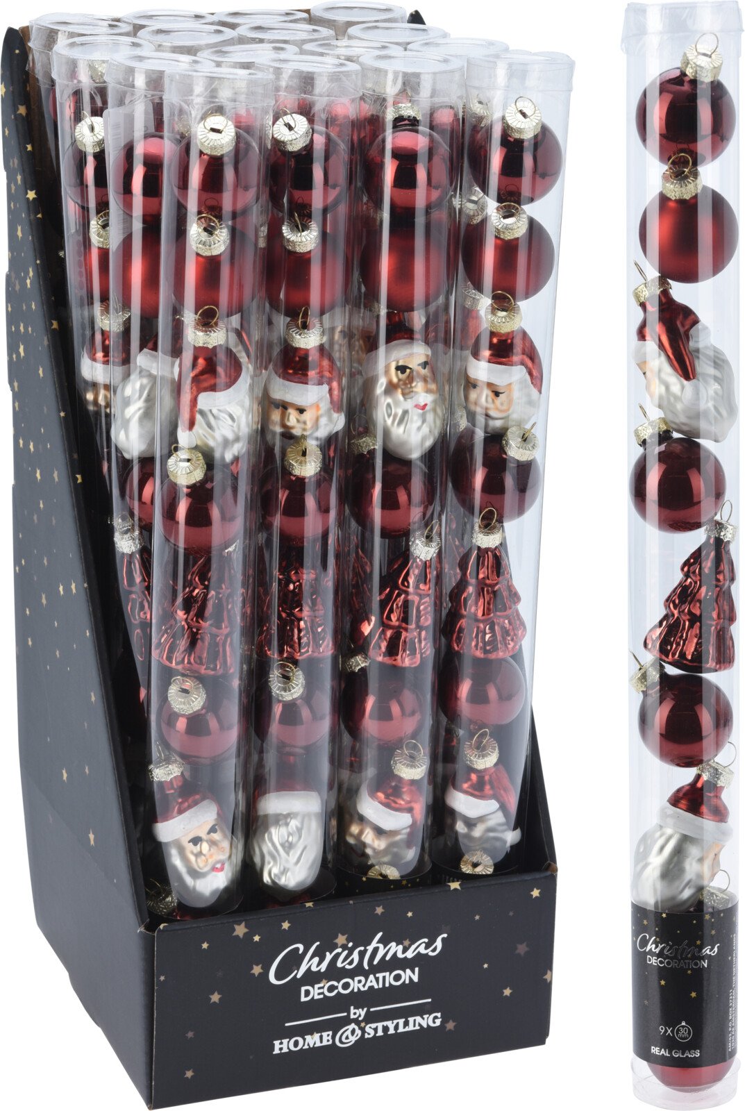 Eglutės žaisliukų rinkinys, 9 vnt., 3 skirtingos formos, bordinės sp.