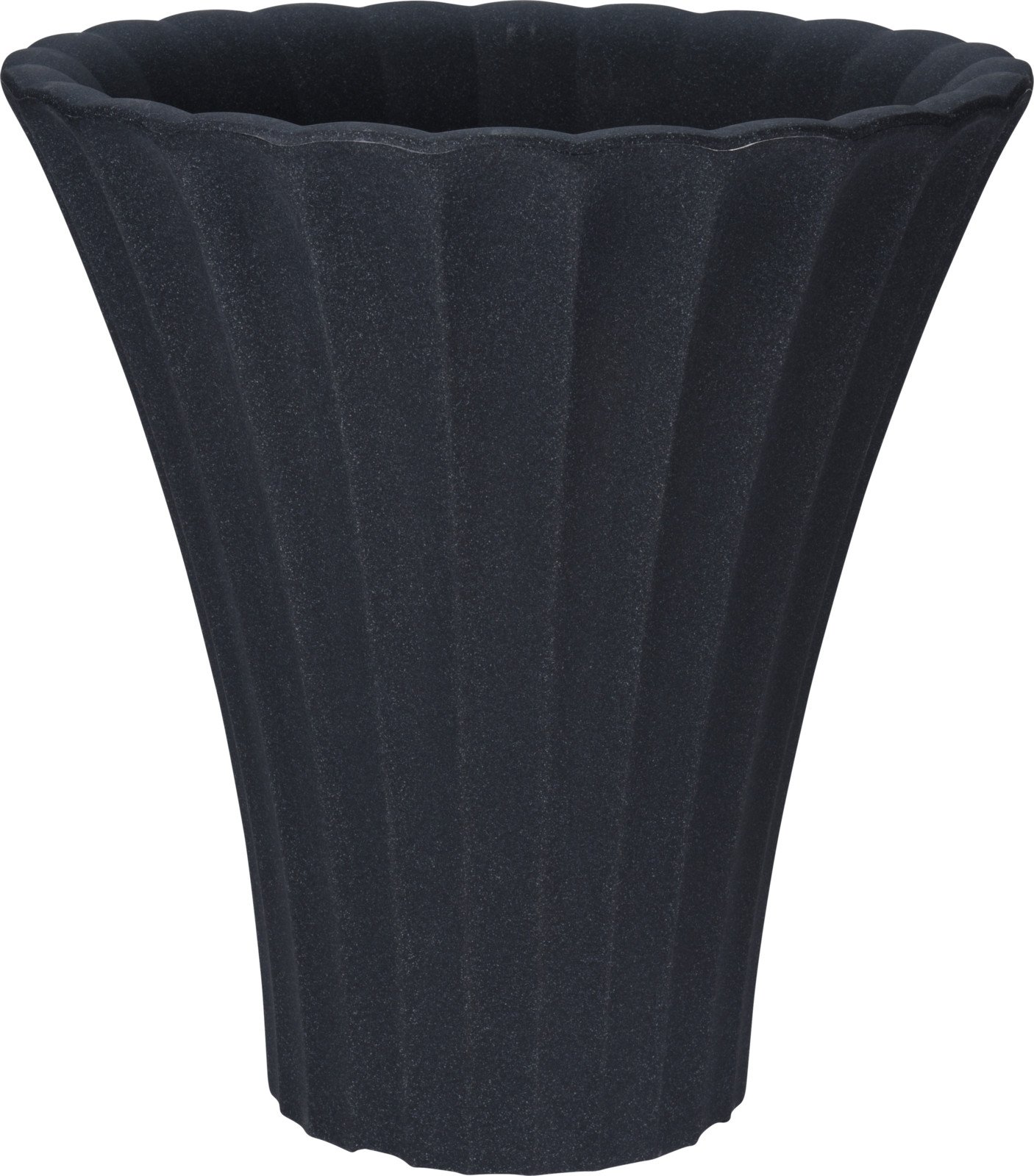 Lauko vazonas, tulpės formos, juodos sp., 40 x 40 x 42 cm.