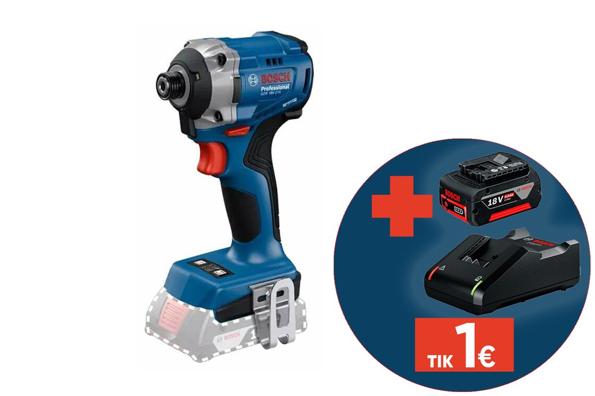 Akumuliatorinis veržliasukis BOSCH Professional GDR 18 V-215, SOLO, 18 V, be akumuliatoriaus ir kroviklio, 06019N2020