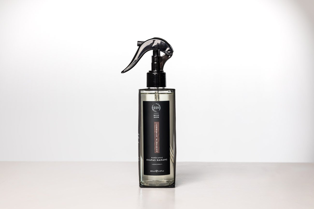 Purškiamas namų kvapas ODORO MOOD "Juodasis gintaras", 200 ml
