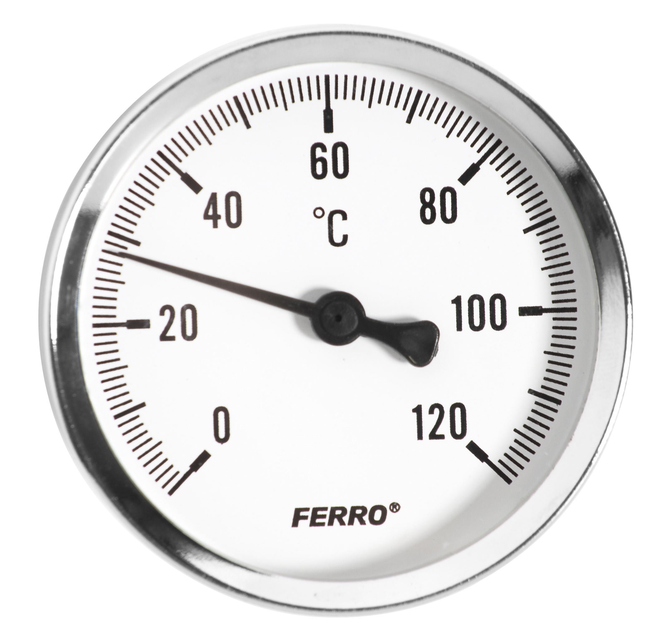 Termometras FERRO, 1/2", 63 mm, ašinis, T63120A, T63120A