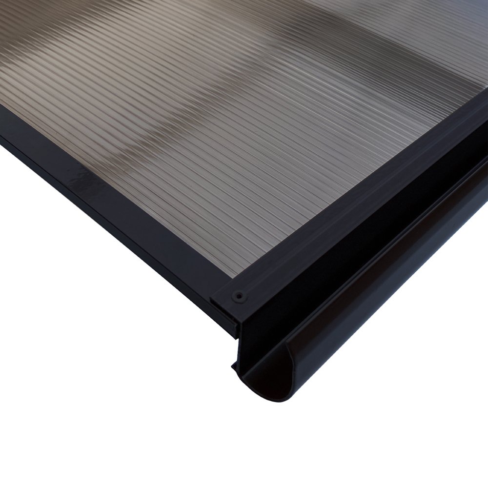 Stogelis STARKEDACH T-160, matmenys 6 x 1600 x 1000 mm, tiesus, grafito spalvos RAL 7016, ruda polikarbonato danga, su lataku