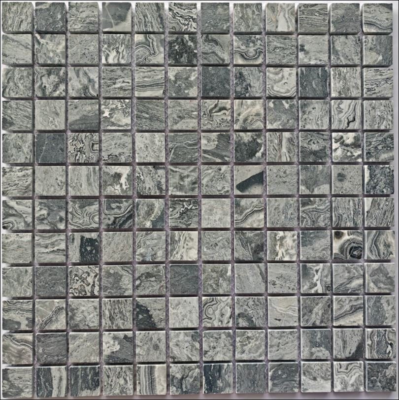 Natūralaus akmens mozaika MONA MOSAICS T08, 305 x 305 x 6 mm, 15 vnt./dėž., spl. šviesiai pilkas "Eramosa" kalkakmenis