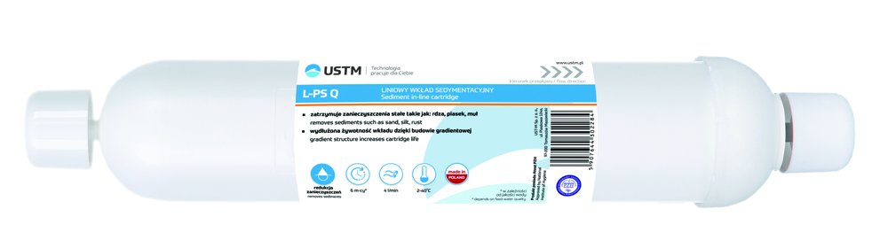 Vandens filtravimo kasetė USTM L-PS-Q, 10", In-Line, mechaninio valymo, 1/4" greita jungtis