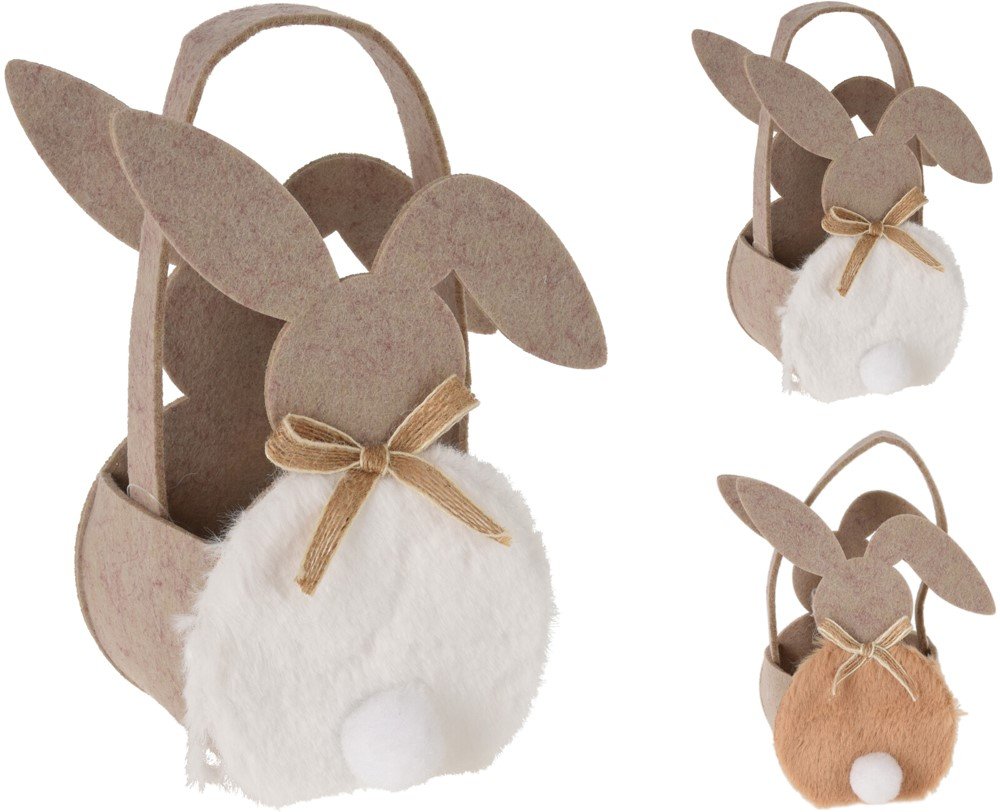 Velykinis krepšelis, veltinis, su zuikio siluetu, 2-ų rūšių, 20 cm