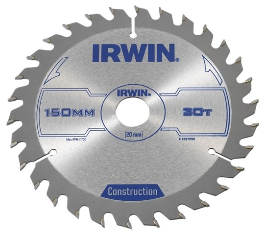 Medžio pjovimo diskas su kietmetaliu IRWIN, 150 mm x 30 T