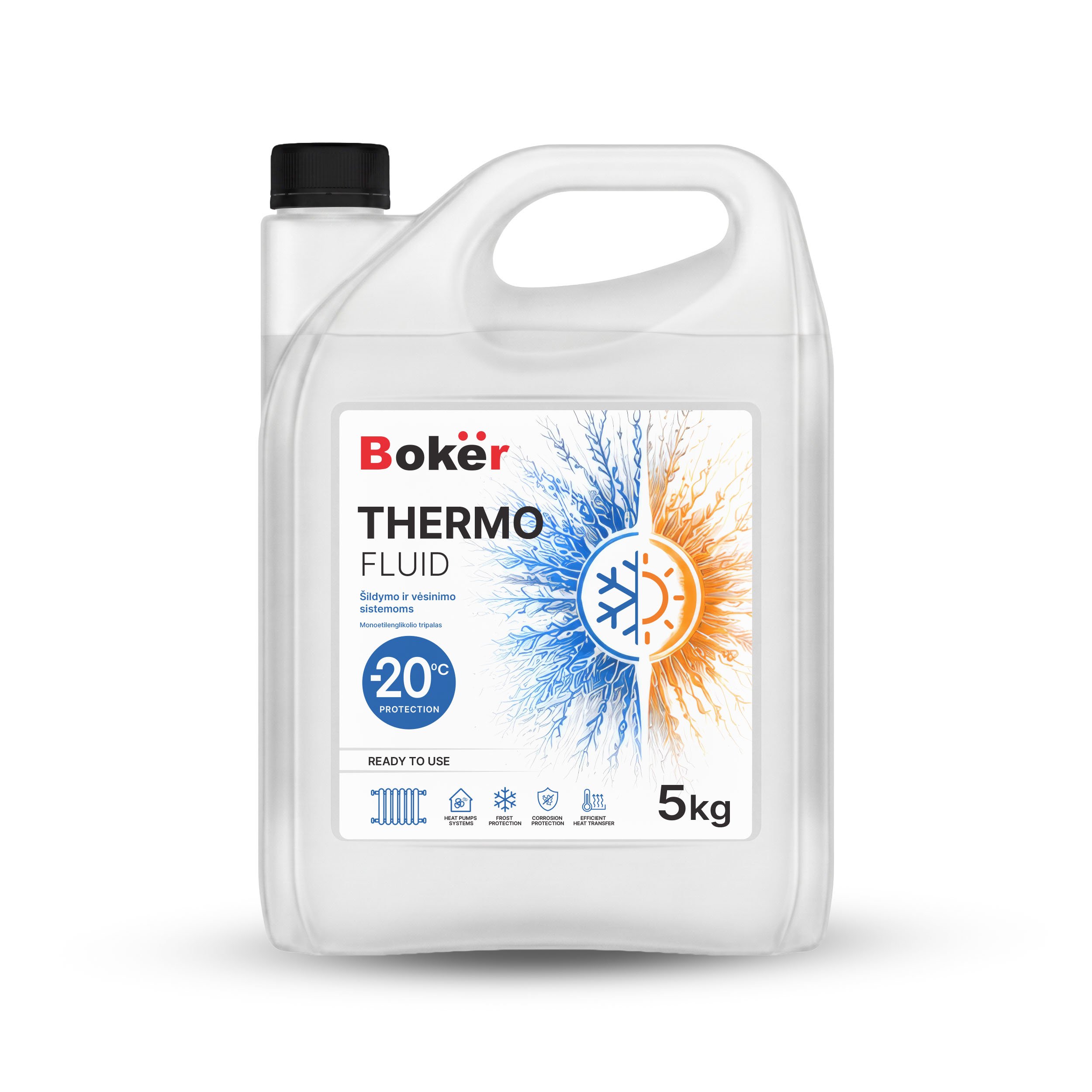 Šildymo sistemos skystis BOKER PG-341, tirpalas -20°C, 5kg