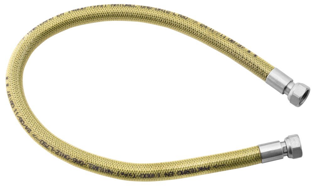 Dujų žarnelė FERRO, 1/2", 1m, su plieniniu tinkleliu, vidus/vidus, WG1000