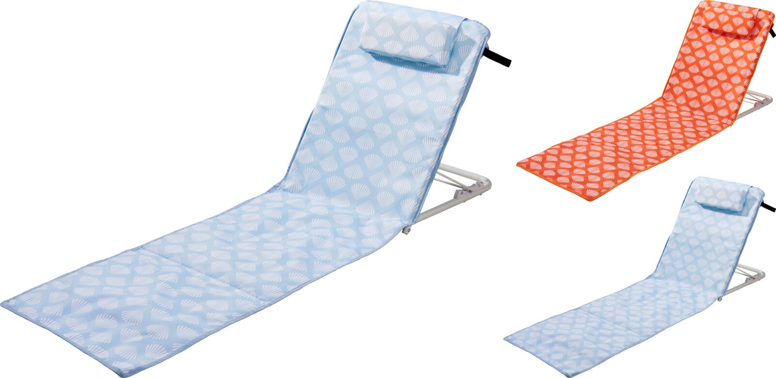 Paplūdimio gultas, 3 gulėjimo padėtys, 2 skirtingi dizainai, 145 x 47 x 52 cm