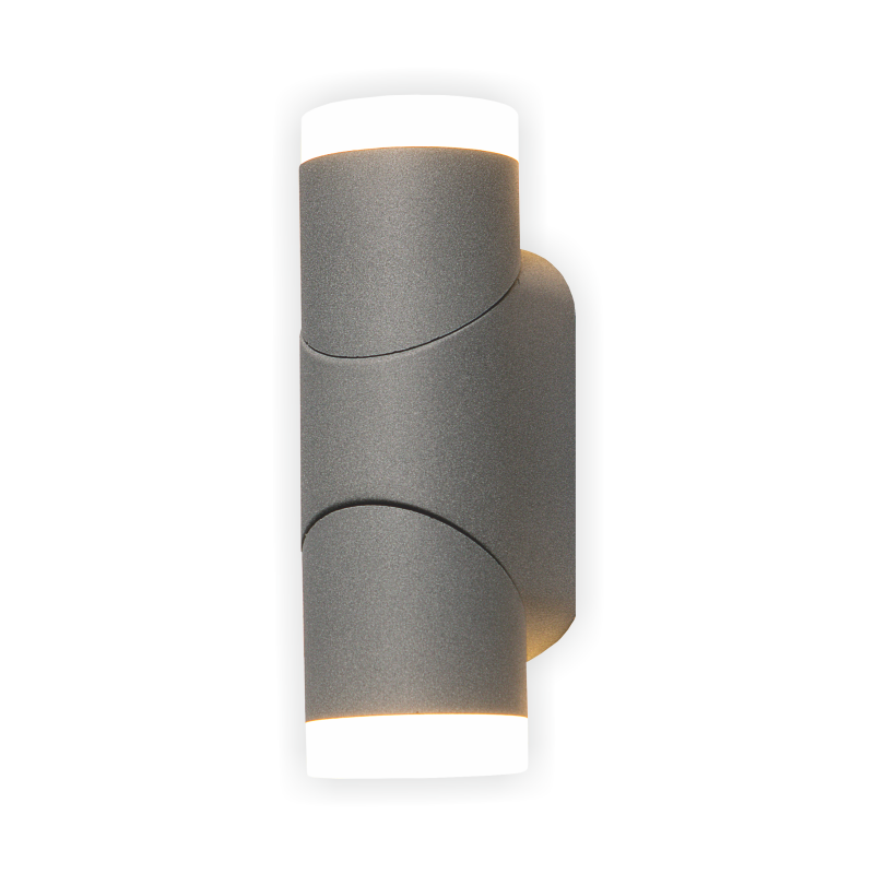Lauko sieninis LED šviestuvas SALTA Sano, LED 2x6W, 3000 K, 1080 lm, IP65, 80x65x192 mm, antracito sp.