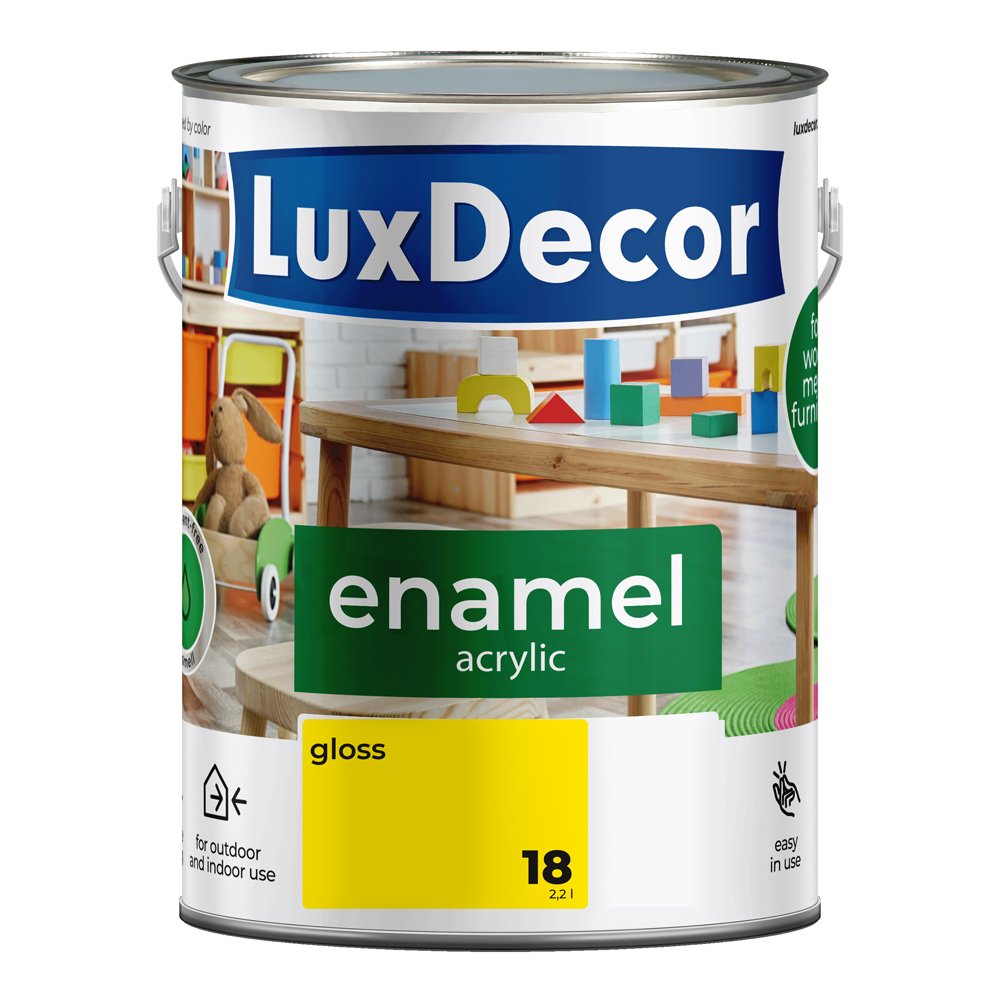 Universali akrilinė emalė LUXDECOR, 2,2 l, (18) egipto saulės spalvos, blizgus