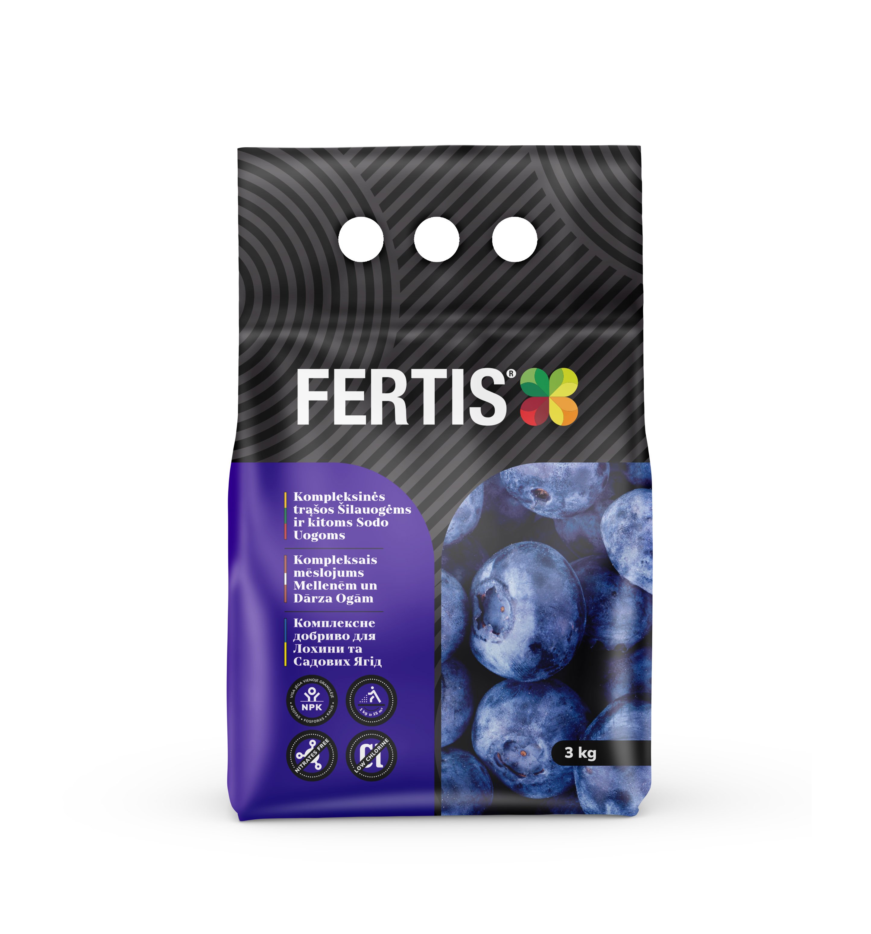 Kompleksinės trąšos šilauogėms ir kitoms sodo uogoms FERTIS, 3 kg
