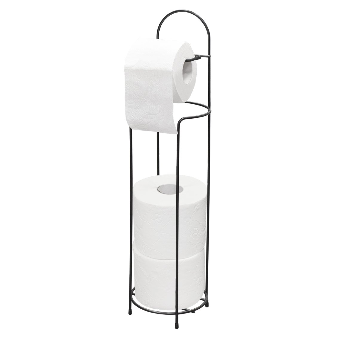 Tualetinio popieriaus laikiklis, stovas SEPIO, pastatomas, metalinis, juodos spl.