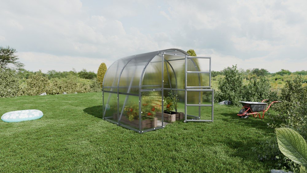 Šiltnamis BALTIC LT, 6 m2, 4 mm polikarbontinė danga, 3 x 2 m, arkos formos