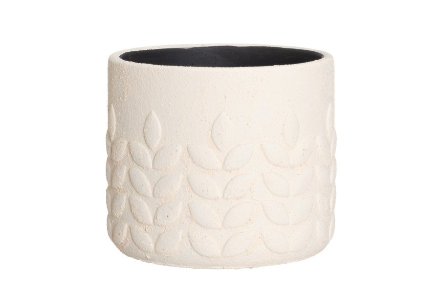 Kambarinis keraminis vazonas 4Living Vilja, kreminės sp., 17,5 x 17,5 x 15,5 cm.