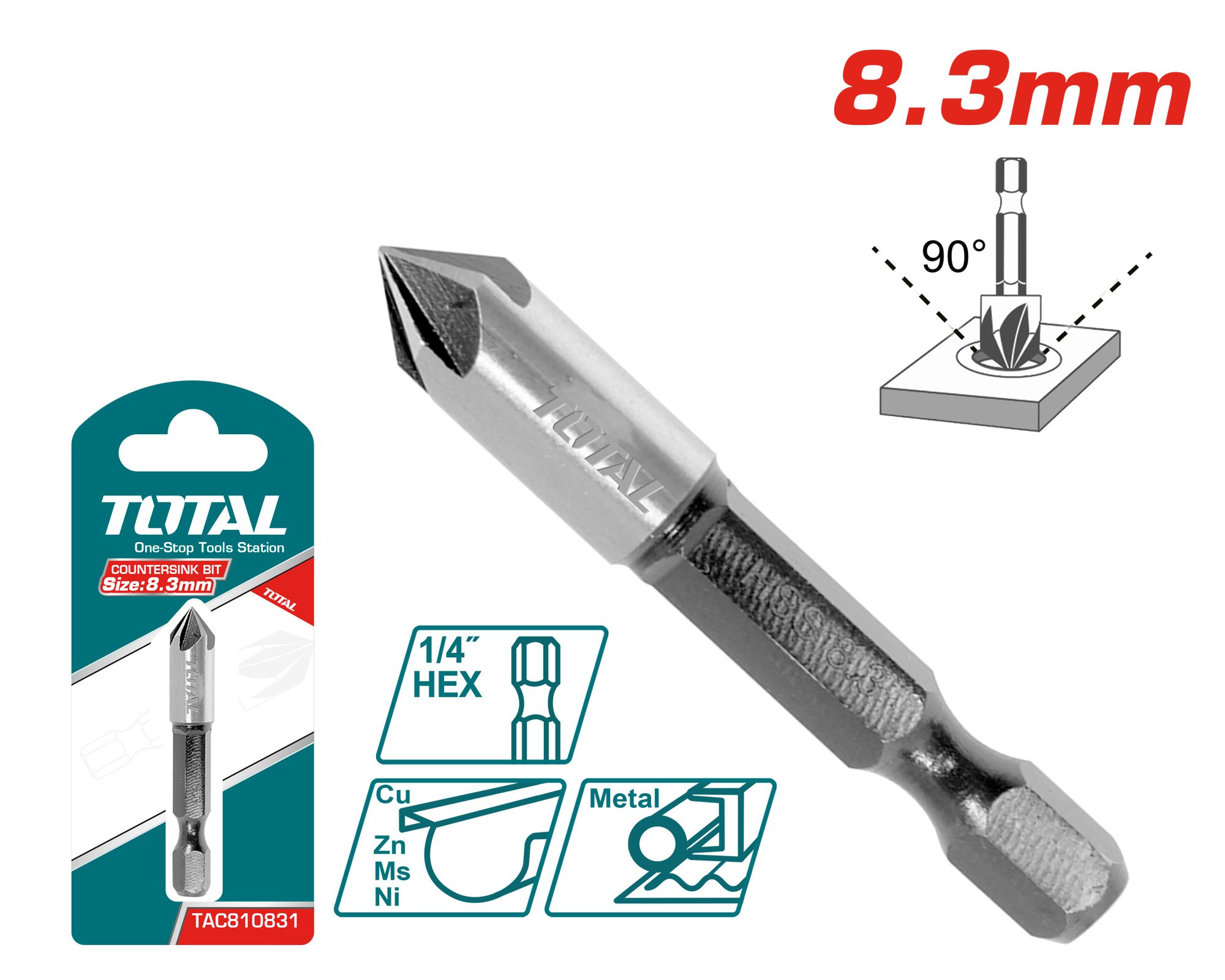Gilintuvas TOTAL, kūginis, 8,3 mm, TAC810831