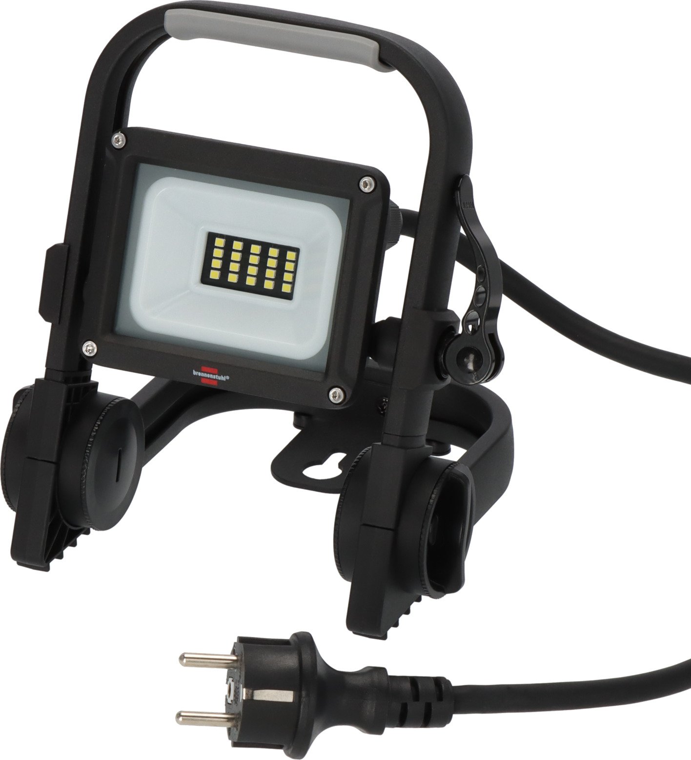 LED prožektorius BRENNENSHTUHL Jaro 1060 M, 10 W, 1150 lm, 6500 K, 220-240 V, IP65, IK08, laido ilgis 2m, pastatomas, juodos sp.