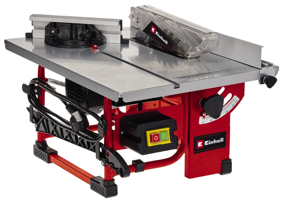 Išilginio pjovimo staklės EINHELL TC-TS 200, maks. galia 800 W, maks. pjovimo aukštis 45 mm, diskas d-200 mm