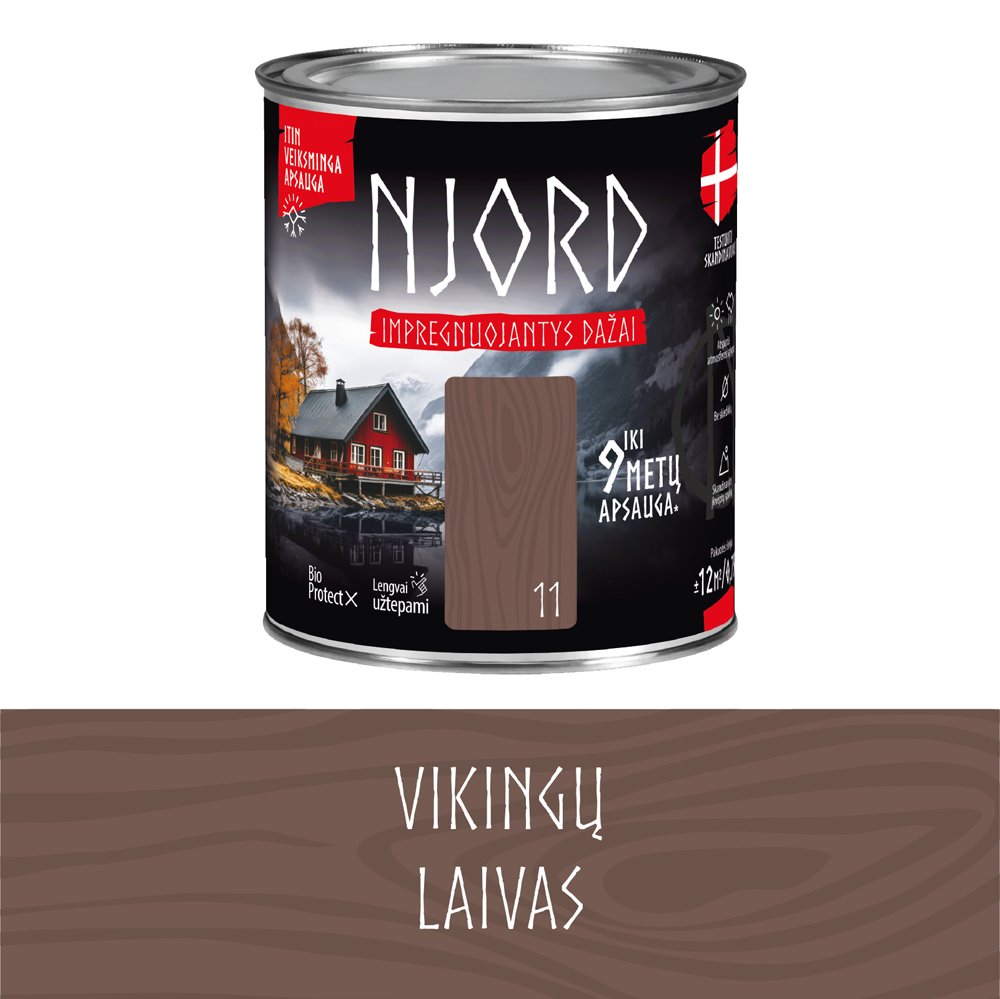 Impregnuojantys dažai medienai LUXDECOR NJORD, 0,75 l, (11) Vikingų laivas
