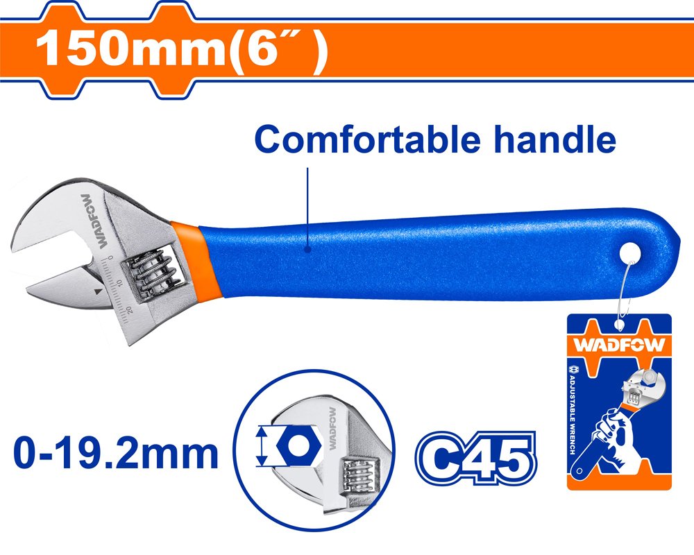 Reguliuojamas raktas WADFOW, 0-19,2 mm, 150 mm, WAW5106