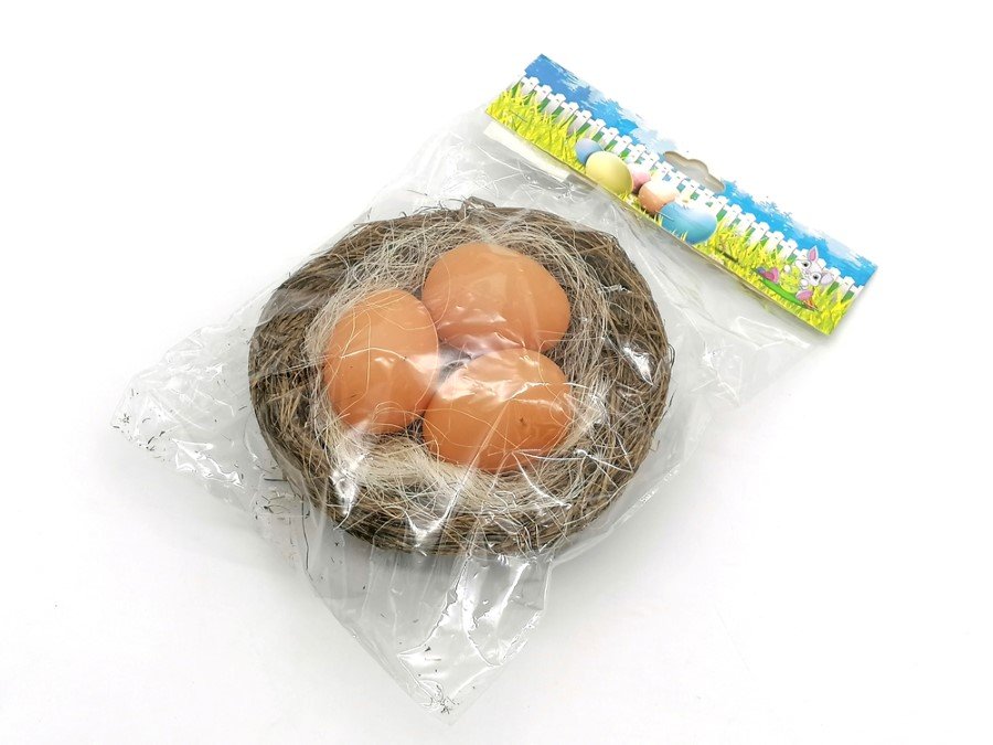 Velykų dekoracija Kiaušiniai Lizde, 3 vnt., aukštis 25 cm, plotis 17 cm