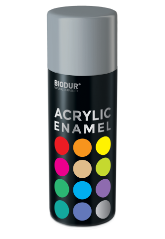 Aerozolinė emalė BIODUR Acrylic, RAL7046, pilka, 400ml