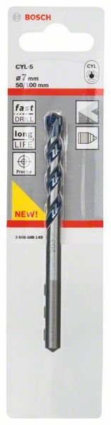 Grąžtas betonui BOSCH CYL-5, 7x50x100 mm