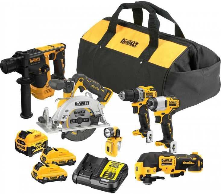 Akumuliatorinių įrankių komplektas DEWALT DCK611P1D2-QW, 12V, komplekte 1x5,0 Ah; 2x2 Ah akumuliatoriai ir kroviklis