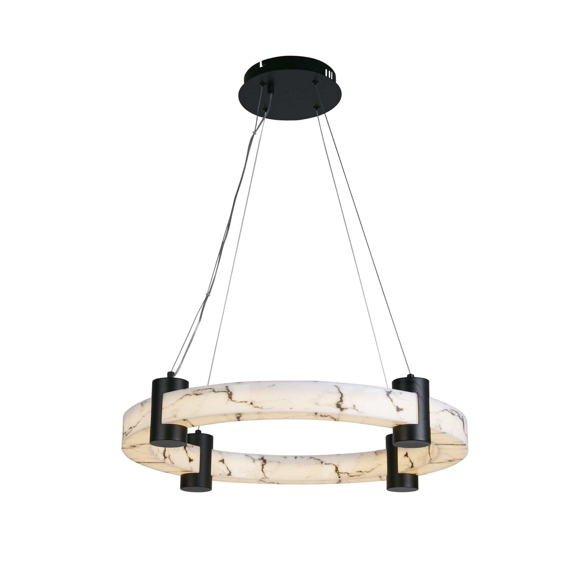 Pakabinamas LED šviestuvas SEARCHLIGHT Moonbeam, 29W, 230V, 3000K, 3024lm, baltos spalvos, 605 x 605 x 85 mm, maksimalus aukštis 1530 mm, 10868-1BK