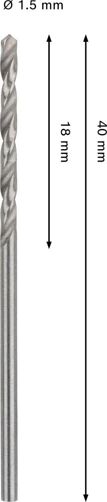 Grąžtas metalui BOSCH HSS-G, DIN 338 1,5 x 18 x 40 mm
