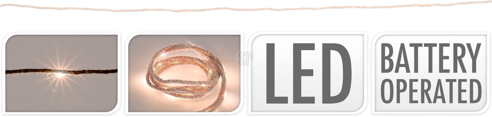 LED girlianda, virvė su 10 lempučių, su elementais