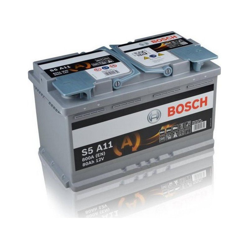 Akumuliatorius BOSCH S5, AGM, 12 V, 80 Ah, 800 A, 315 x 175 x 190 mm, starterinis, rūgštinis