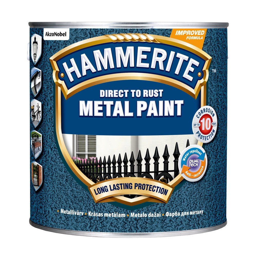 Antikoroziniai dažai HAMMERITE Hammered Finish, 2,5 l, rudos sp., kaldinto metalo efekto