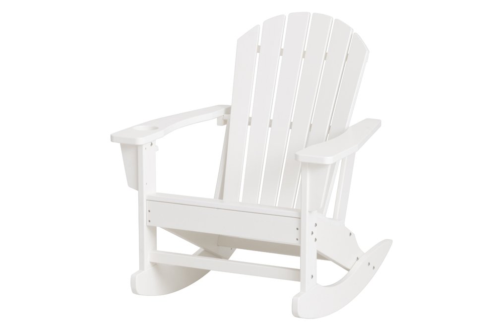 Supamas Adirondack tipo krėslas 4LIVING, plastikas, iki 150 kg, baltos spalvos