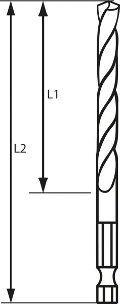 Grąžtas metalui BOSCH, 2 x 60 mm 1/4", 1vnt.