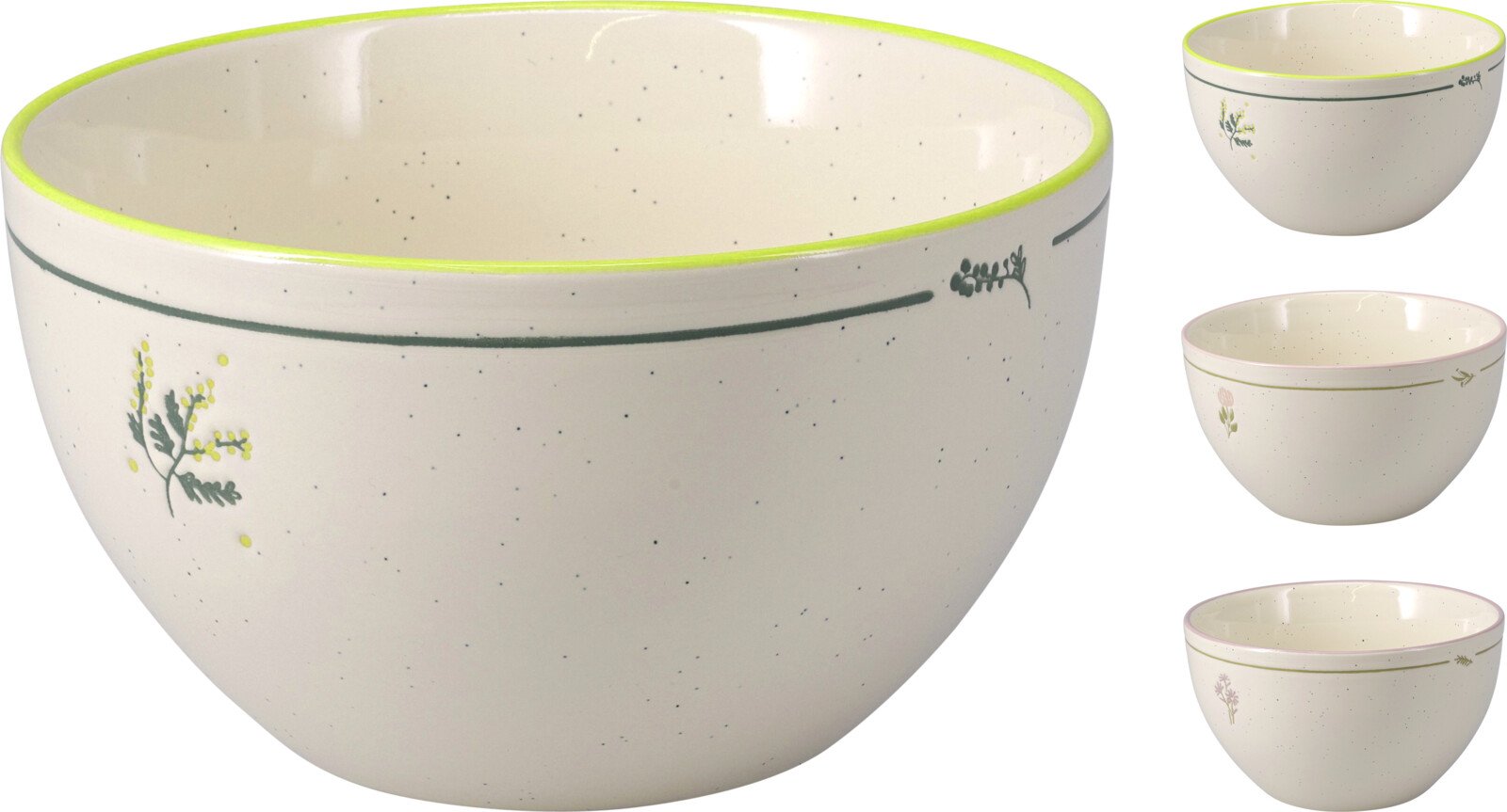 Dubenėlis, gėlių dizaino, 3 skirtingos sp., skersmuo 13,2 cm