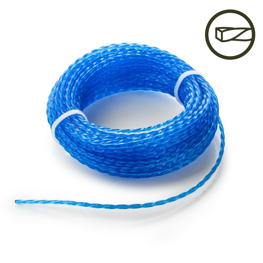 Žoliapjovės pjovimo lynas HERVIN GARDEN SKZPL3.0X10, suktas kvadratinis, mėlynos spalvos, skersmuo 3,0 mm, 10 m