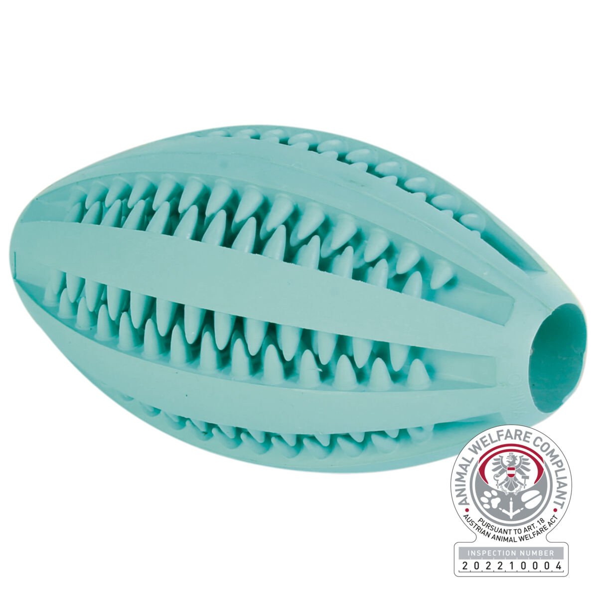 Žaislas šunims TRIXIE Denta Fun, regbio kamuolys, natūralios gumos, 11 cm