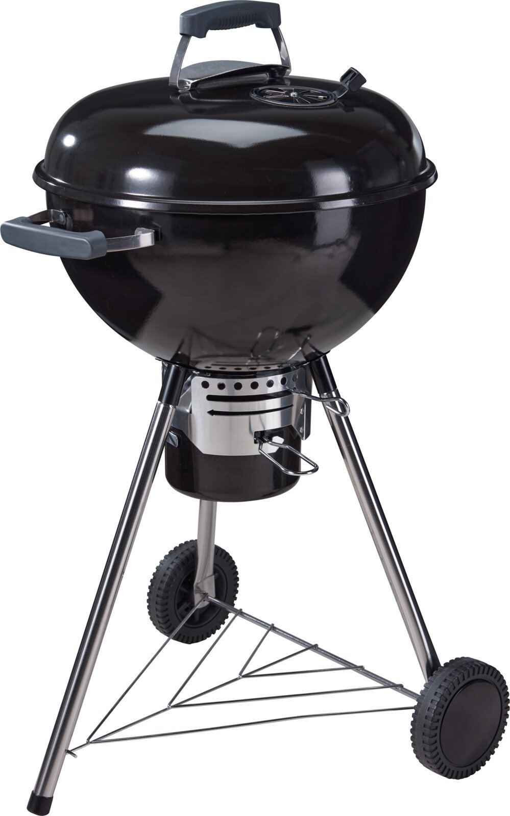 Anglies kepsninė BBQ, 54x55,5x94 cm, skersmuo 64cm, juoda, su ratukais