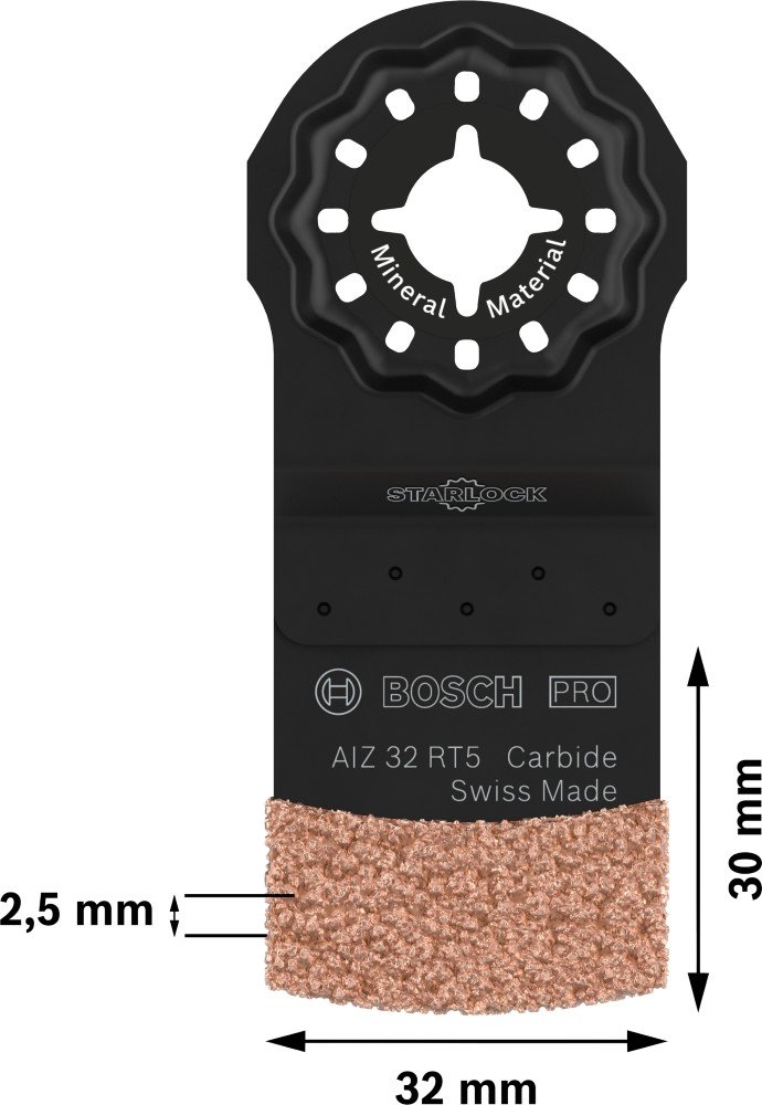 Įpjaunamasis pjūklelis BOSCH, AIZ 32 RT5, daugiafunkciniui įrankiui, 32 x 30 mm, STARLOCK