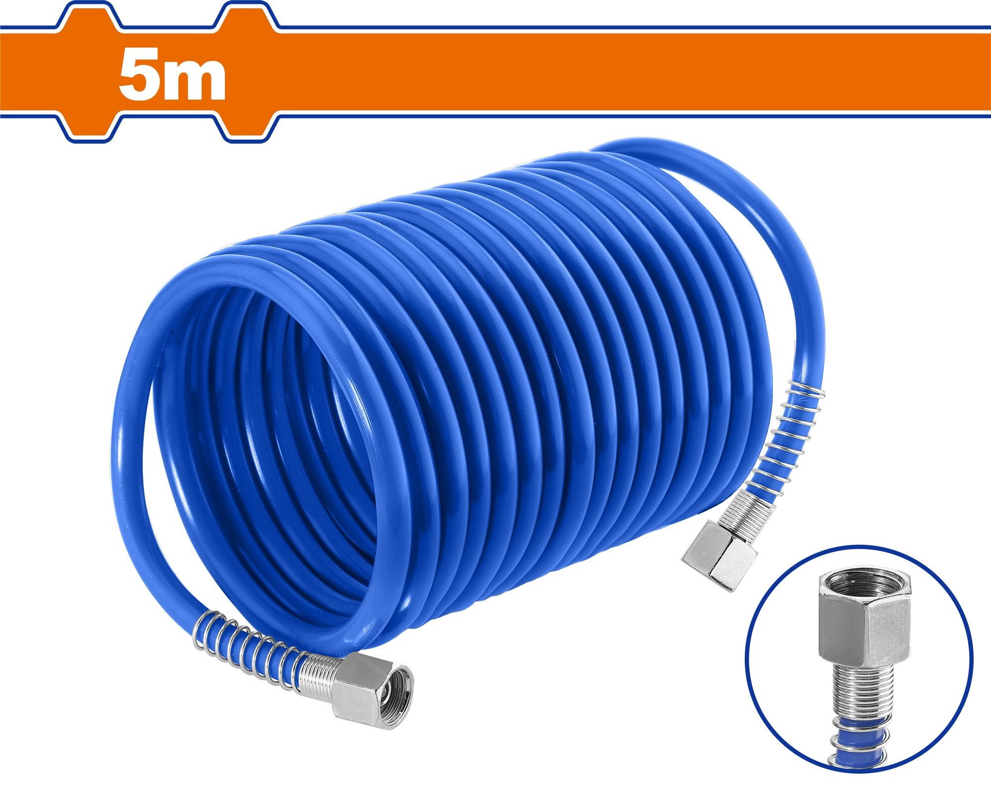 Aukšto slėgio žarna WADFOW, spiralinė, 5 m, d-5/8 mm, WQG1905
